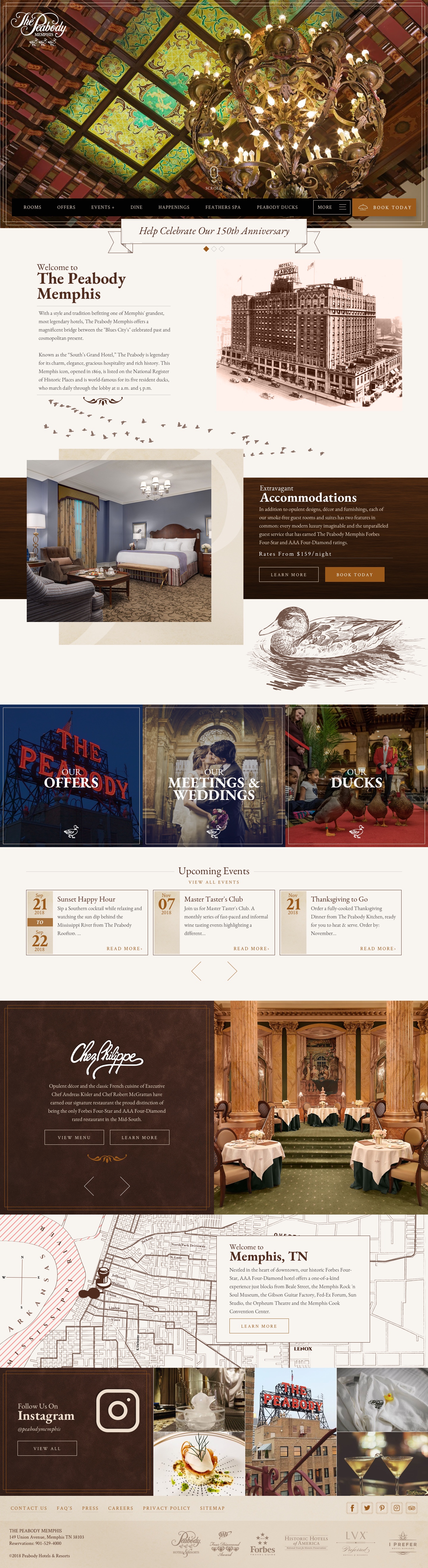 The Peabody Memphis - Home Page Design
