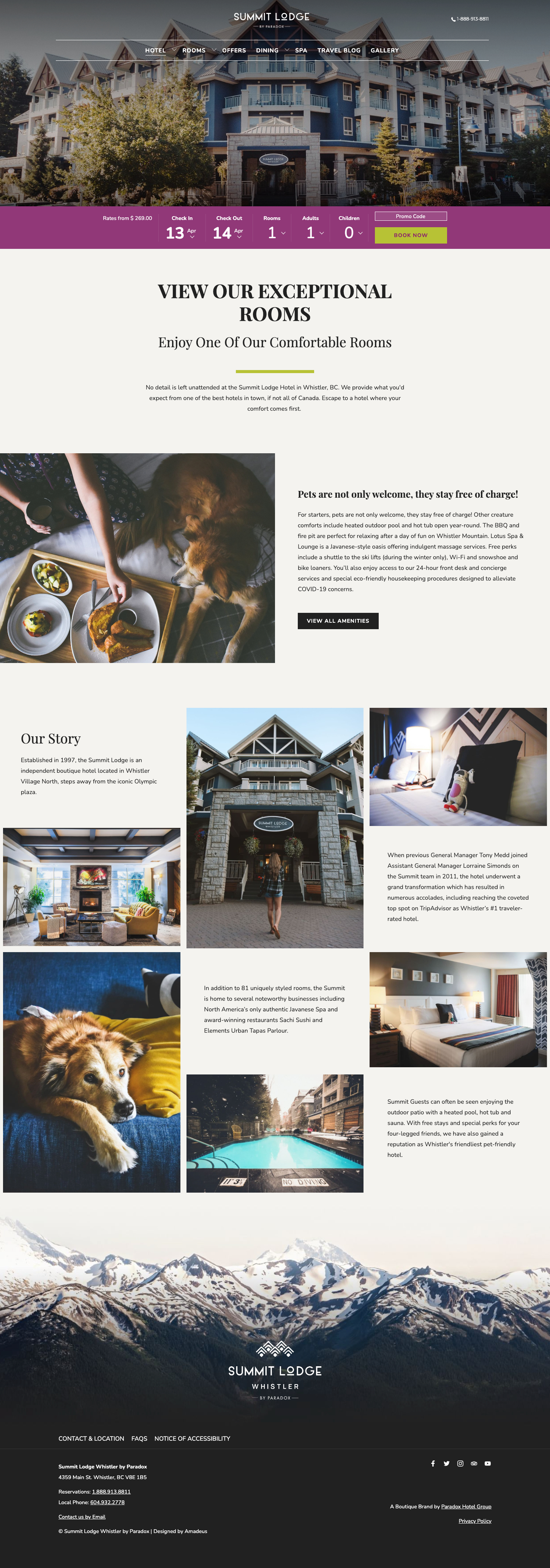 Summit Lodge - About Page Design