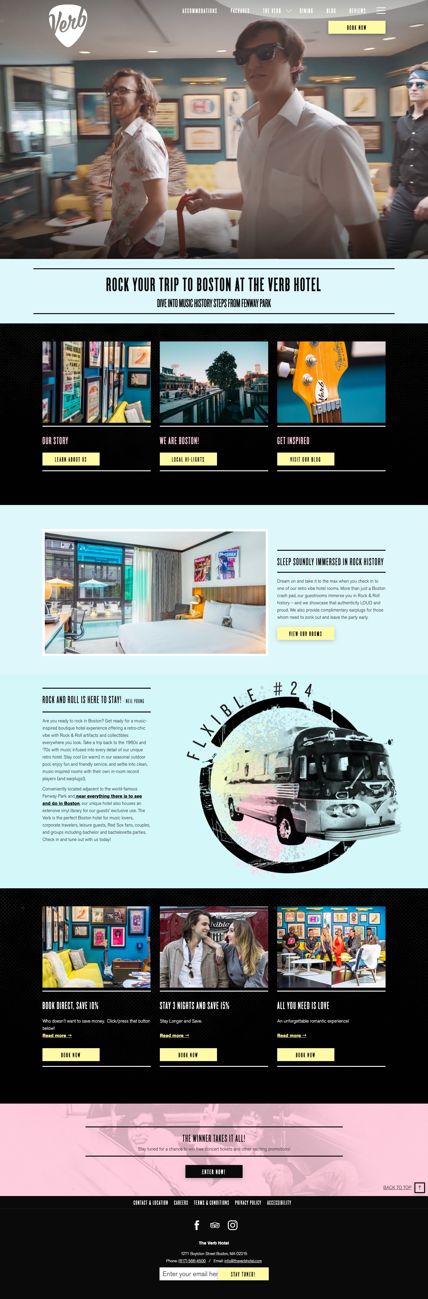 The Verb Hotel - Home Page Design
