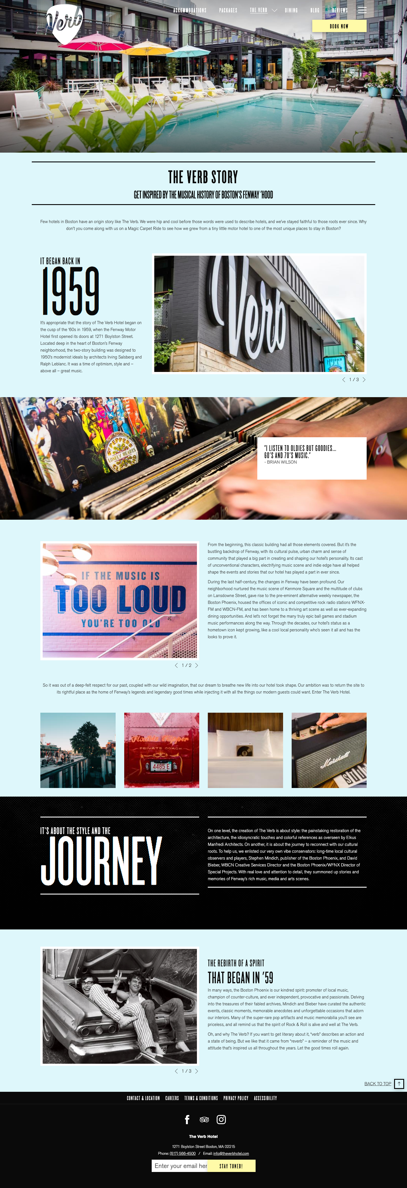 The Verb Hotel - The Verb Story Page Design